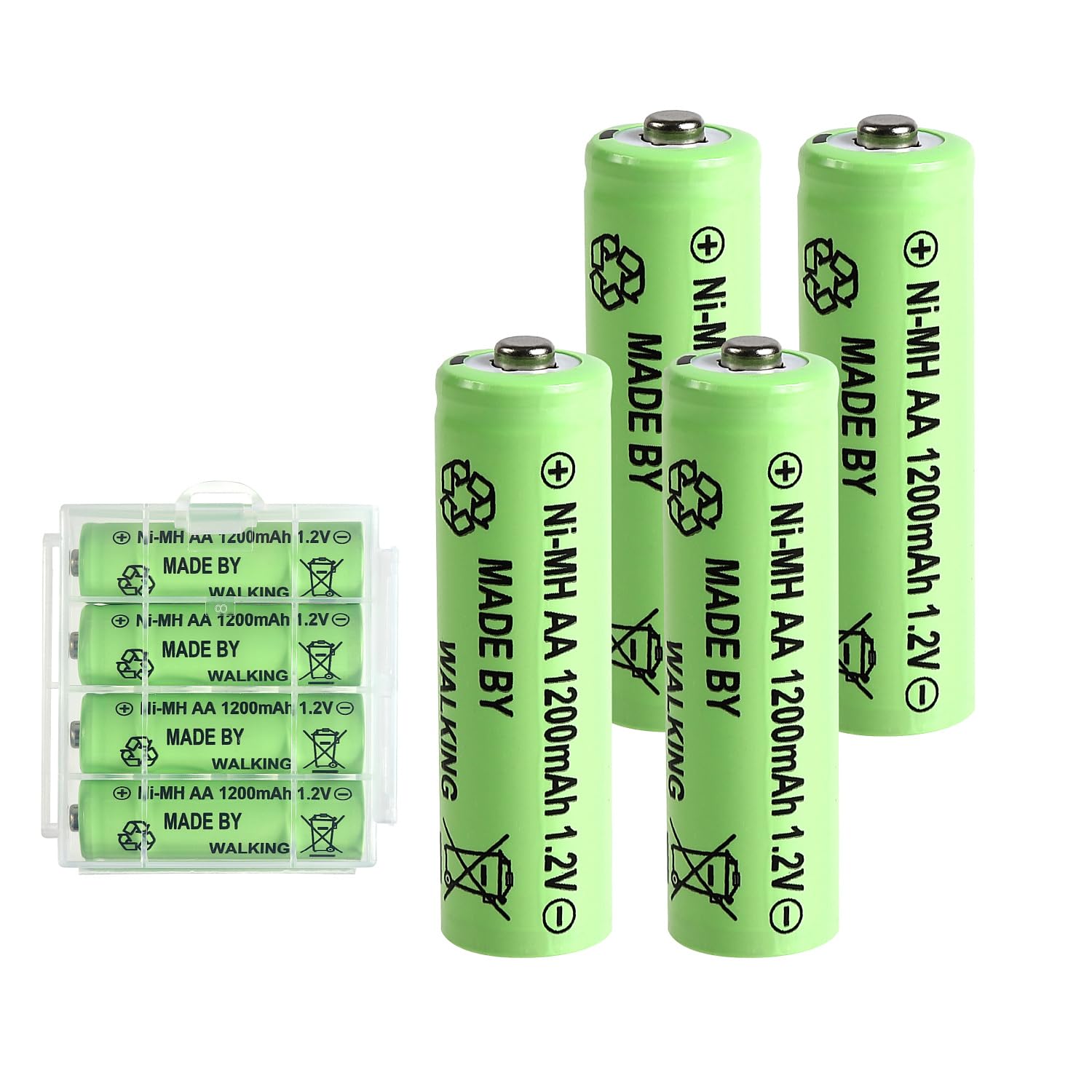 ニッケル水素電池 充電池 保管ケース付 充電用電池 単3 単4 ソーラーライト 交換電池 防災 備蓄 保管ケース付き (単3形 4本) の商品画像