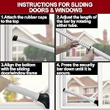 AceMining Security Bar Heavy Duty Door Stopper Sliding Patio Door Adjustable view 9