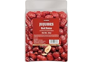 ULTHMOK Premium Jujube Red Dates 1LB/453g,Selected Dried Fruit,Big & Delicious,100% Natural 红枣
