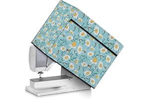 Mumeson Daisy Flowers Sewing Machine Cover, Protection with Front Pocket Universal Size Sewing Machine Cover Dust Cover Case with Fully-Padded Interior