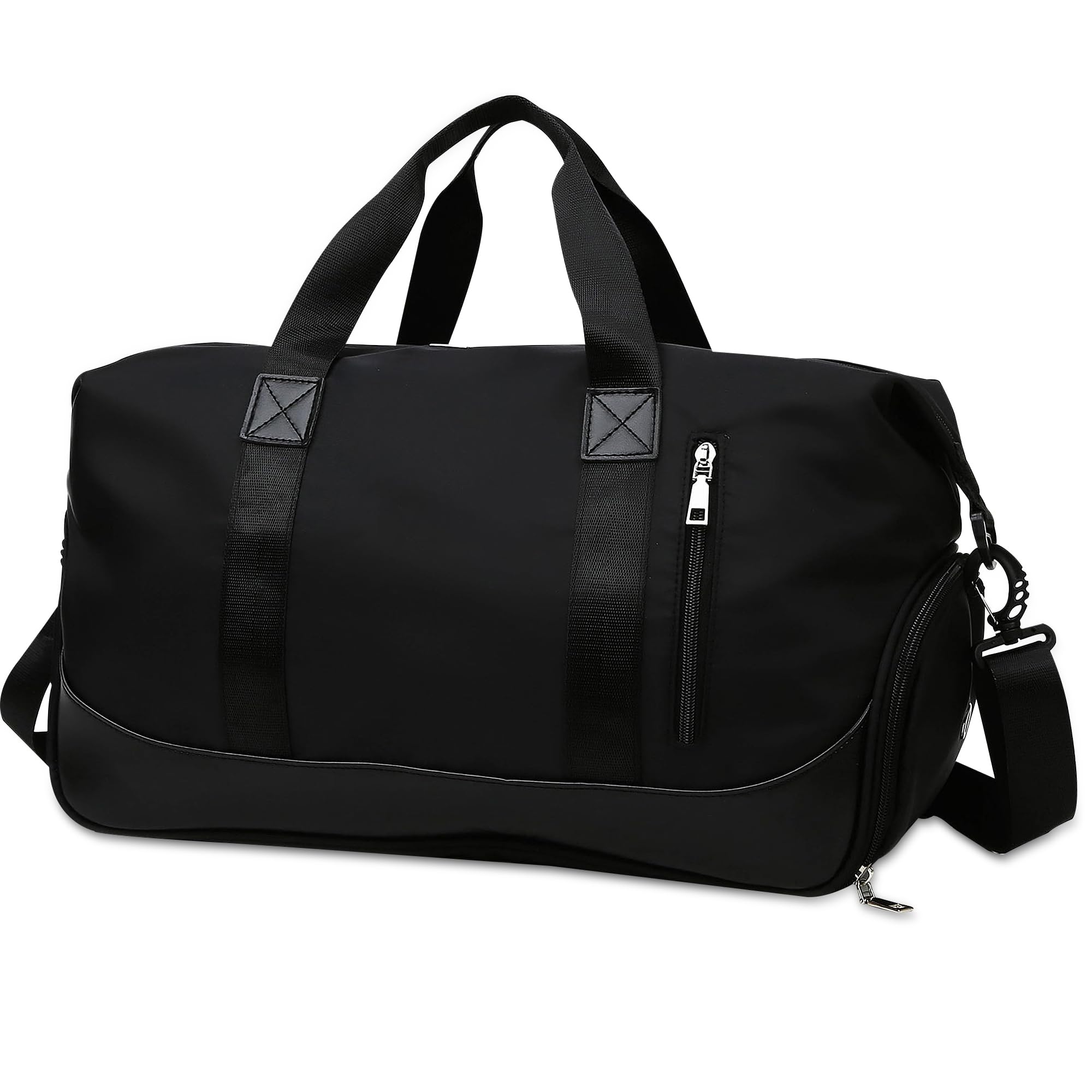 Tokeya Sports Bag Gym Holdall for Women Travel Duffel Bags for Men Durable Waterproof Big Hand Luggage Bag with Shoe Compartment Fitness Training Yoga Bag Christmas Gift, Black