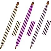 TOODOO 3 Pack Retractable Lip Brush for Lipstick with Cap, Bright | Makeup Brush Sets, Portable Travel Applicators, Eyeshadow Brush
