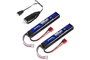 URGENEX Airsoft Battery 11.1V 1500mAh Dean-Style T Plug 35C High Discharge Rate Lipo Pack Rechargeable 3S Lipo for Airsoft Model Guns