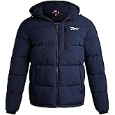 Reebok Mens Jacket - Weather Resistant Winter Jackets for Men Quilted Warm Coat Puffer Jacket with Hood and Pockets