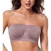 HACI Women's Non Padded Strapless Bra Underwire Bandeau Seamless Multiway Supportive Tube Top