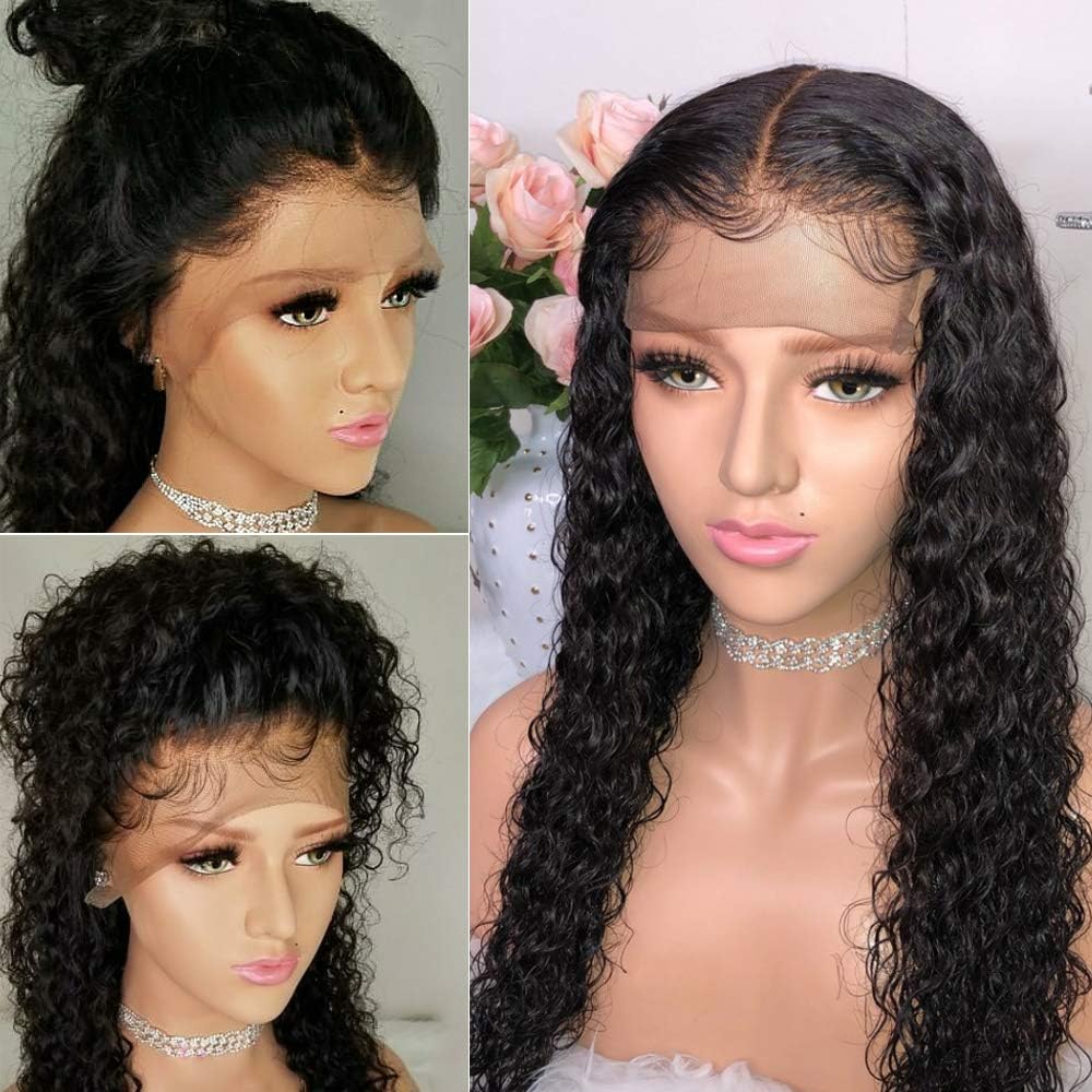 Brazilian 360 Full Lace Wig With Baby Hair Curly Virgin Hair Lace Front Wigs 150% Density Pre Plucked 360 Lace Frontal Wigs Human Hair For Black Women (10inch)