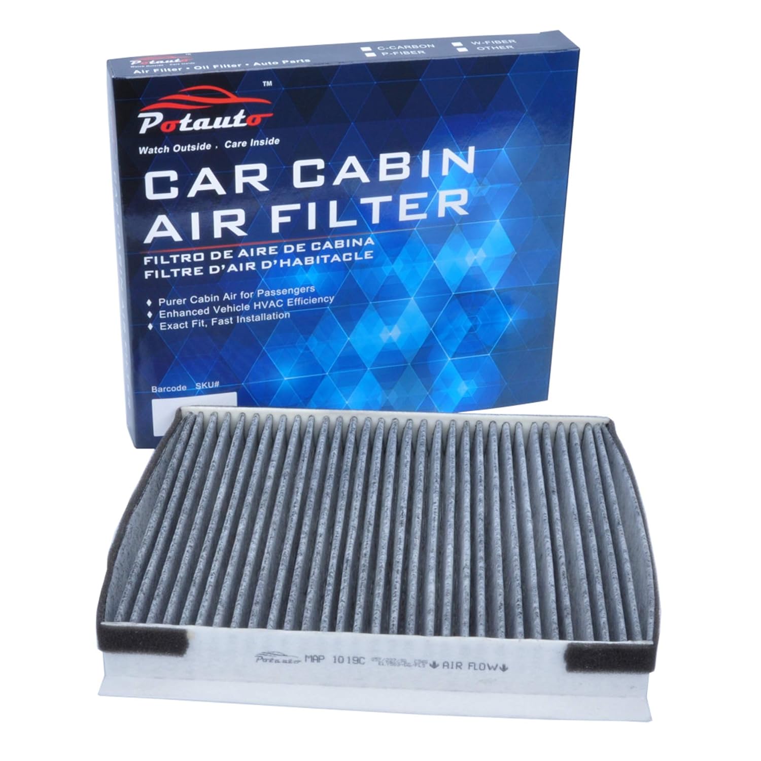 Potauto Map 1019c Heavy Activated Carbon Car Cabin Air Filter