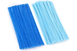 PYRISUU Blue Pipe Cleaners, 100 Pieces Chenille Stems Craft, 12 inch Long Fluffy Pipe Cleaners for Creative DIY Art Craft Projects, Home Decoration Supplies (6 mm x 30 cm, Blue Series-2 Colors)
