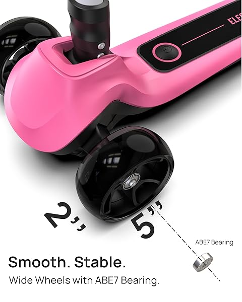 ELECOSMOS KIDS ELECTRIC SCOOTER FOR AGE 4-9, LIGHT UP 3 WHEELED SCOOTER WITH BIG LED WHEELS, FLASHING DECK, 3 ADJUSTABLE HEIGHTS, LIGHT UP 3-WHEELS SCOOTERS, BALANCE TRAINING SCOOTER FOR KIDS, BLUE