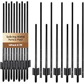 Metal Fence Post 7FT, 15 Pack Heavy Duty T Posts for Lawn, Garden, Farm | Heavy Duty Steel / Black Coating / Rust Resistant / Garden Wire Fence Support / Trellis / No-Dig U Post