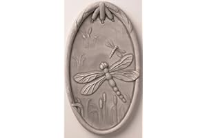 JBK Pottery 10" Wall Tiles/Wall Pediment/Wall Decoration (Dragonfly Antique White)
