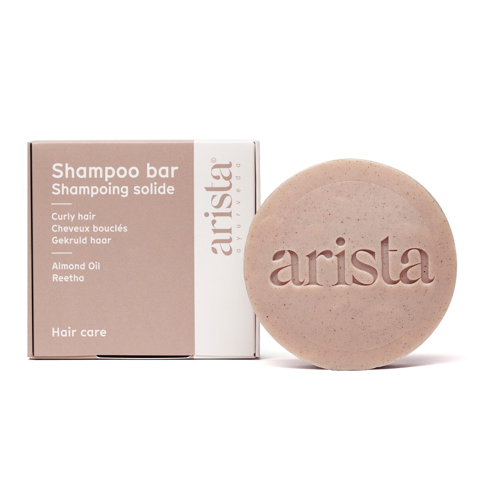 Arista Curly Hair Shampoo Bar - Sulfate Free, Moisturising & Curly Shampoo - Sweet Almond Oil, Shea Butter & Reetha Fruit Powder