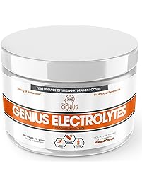 Genius Electrolyte Powder &ndash; Natural Hydration Booster | Endurance Supplement with Electrolytes (Potassium, Magnesium, Zinc) - Sugar Free, Vegan, Keto Friendly Energy - Orange Fizz (Drink Mix), 30 Sv