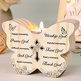 Christian Gifts for Women Men Faith Candleholder, Baptism Gift for Girls Boys, Religious Gift for Woman, Mothers Day Christians Birthday Present for Woman Mom Sister Friend Daughter