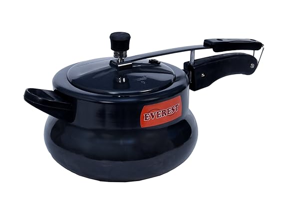 Everest Hard Anodised Inner lid DUAL BASE(Induction & gas compatible) pressure cooker,Model: HA-Handi (3.5 Liters)