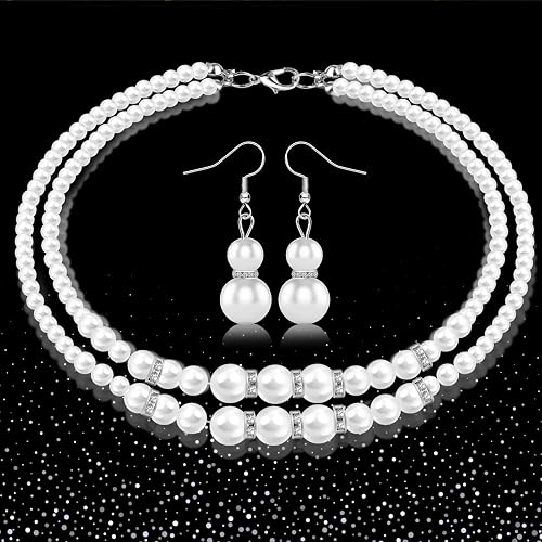 Long Collier De Perles Blanches 180 Cm – Accessoire Costume 1920s Flapper