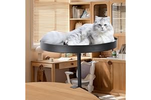 AQQHSAIN Cat Desk Bed Clamp Mounted Cat Hammock for Desk Space Saving Desktop Attachment Perch with Comfortable Soft Bed Elev