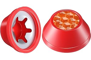 Saillong 2Pack Red Hub Cap Replacements With Reflective Sticker, Compatible with Red Wagon, Fits 3/8 Axle Diameter, Decorative and Safety Features for Scooter, Wagons, Bicycles Replacement Accessories