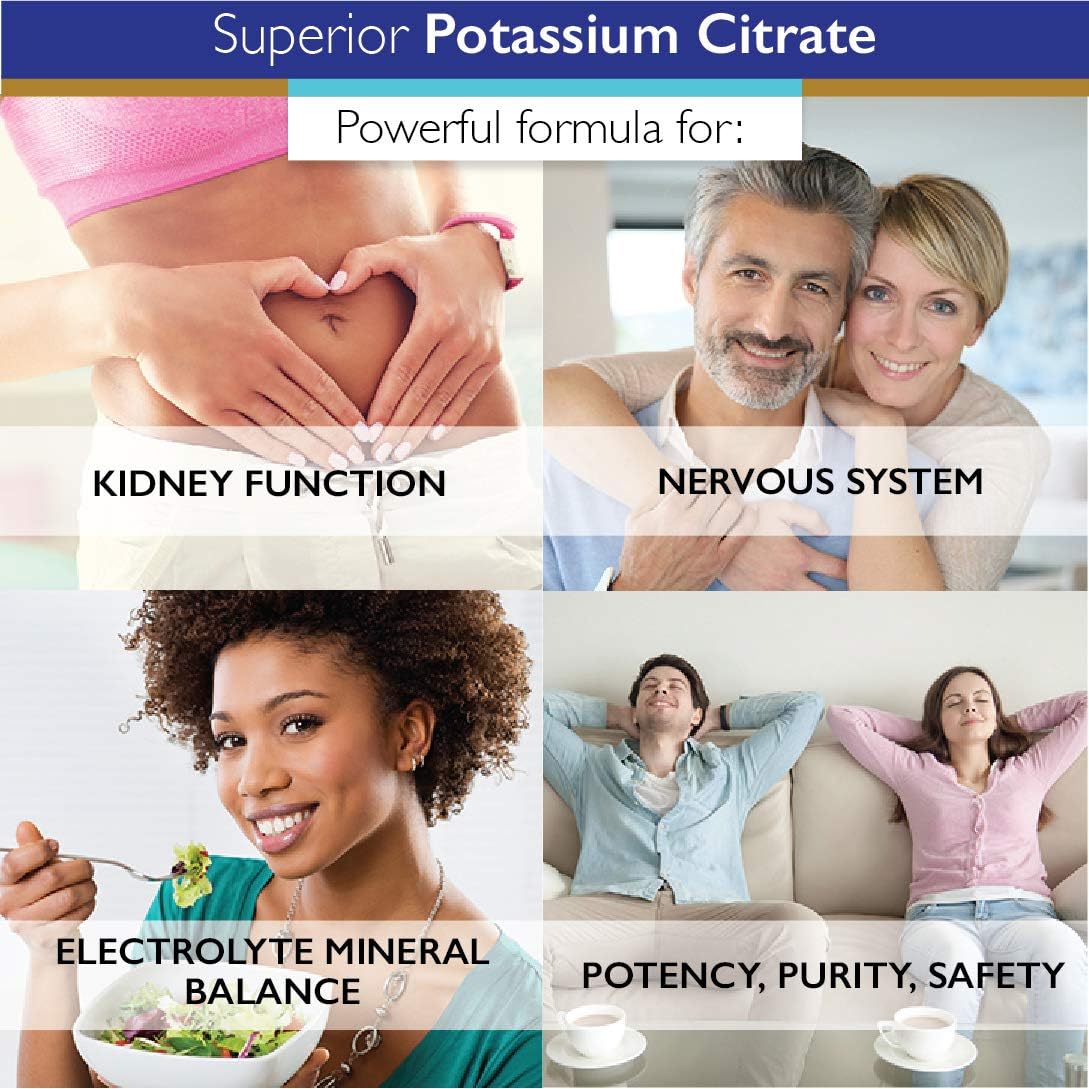 Superior Labs - Potassium Citrate NonGMO Supplement - 100 mg Dosage, 120 Vegetable Capsules - Maintains Overall Health - Supports Kidney Function - Electrolyte Mineral Balance: Health & Personal Care