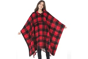 OLIVE OLIVIA Oversized Wearable Blanket, Thick Flannel Blanket and Giant Pocket, Bedsure Hoodie, Cozy Soft Sweatshirt Throw