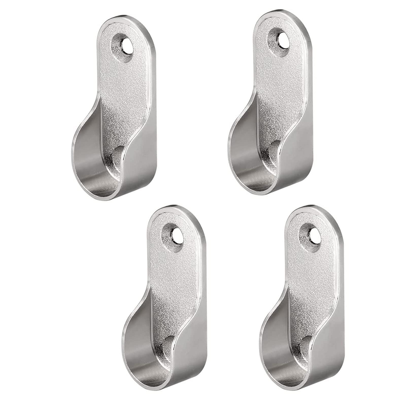 TOP-VIGOR 16mm Dia Oval Closet Rod End Supports, Zinc Alloy 4Pcs Wardrobe Rail Bracket, Hanging Rail Rod Fittings Wardrobe Flange Bracket Holder