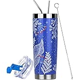 Drinco - 20 oz Stainless Steel Tumbler | Double Walled Vacuum Insulated Mug With Lid, 2 Straws, For Hot & Cold Drinks (20oz Nampa, 20oz)