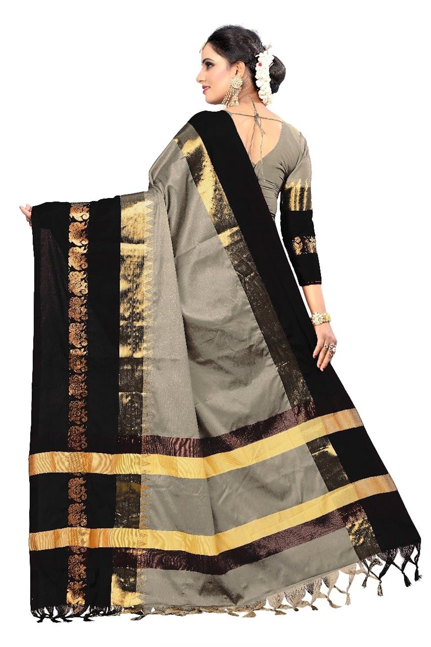 sakarba fashion sarees women's cotton silk saree with blouse piece.