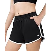 Stelle Girls Athletic Shorts with Pockets Girls Running Shorts Volleyball Soccer Shorts for Kids Elastic Waist