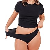 Pixie Organic Cotton Gusset Period Underwear - Best Leakproof Panties with BloatFit™ Technology Ultra Soft Black