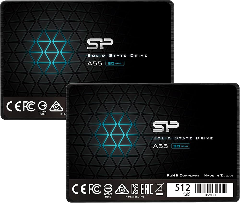 Silicon Power 512GB SSD 2 Pack 3D NAND A55 SLC Cache SATA III 2.5" 7mm