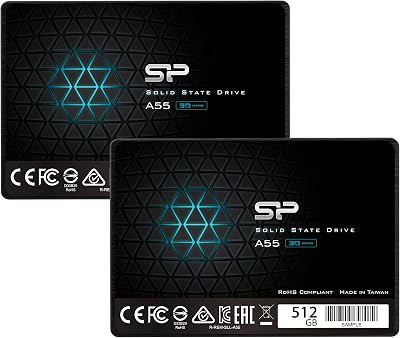 Silicon Power 512GB SSD 2 Pack 3D NAND A55 SLC Cache SATA III 2.5" 7mm