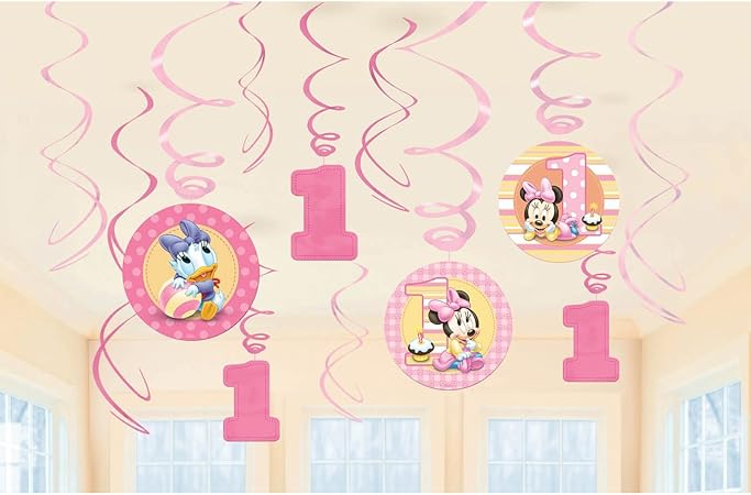 Amazon Co Jp 1歳の誕生日の飾りに ディズニーミニー レターバナー Ivyオリジナル風船プレゼント おもちゃ