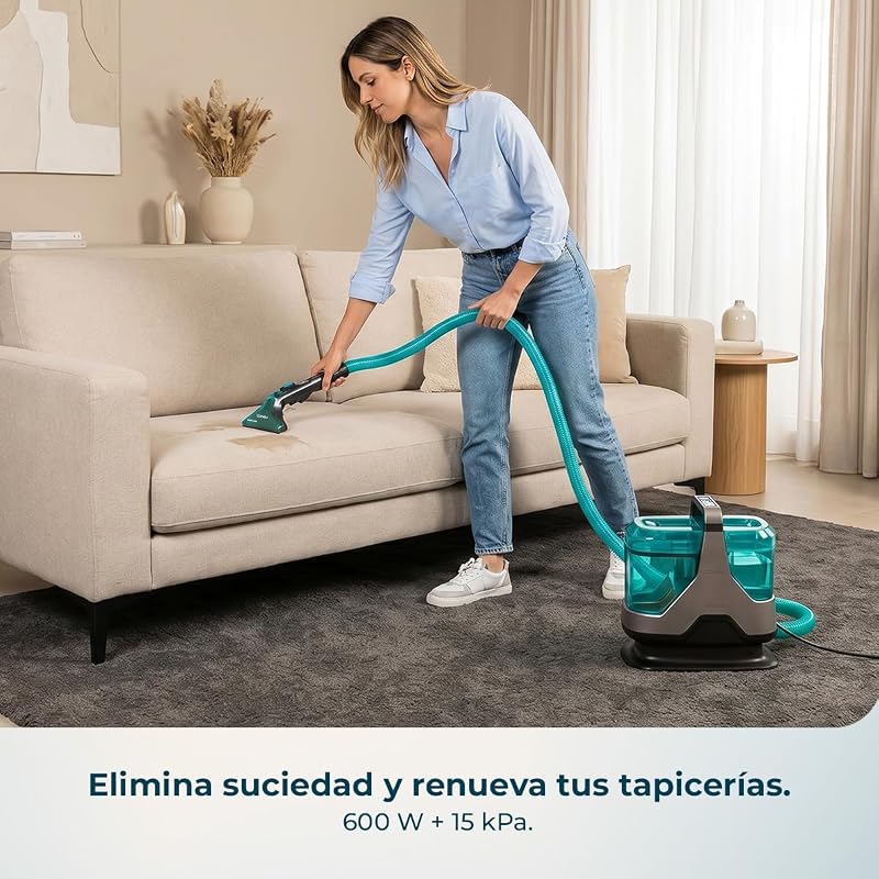 Aspirador de estofos e carpetes com fio Conga 6000 Carpet & Spot Clean XXL Neo. 600W, 15kPa, Spray, Aspirar e Limpar, Tanque de Água Limpa 1300ml, Raio de Ação 7m