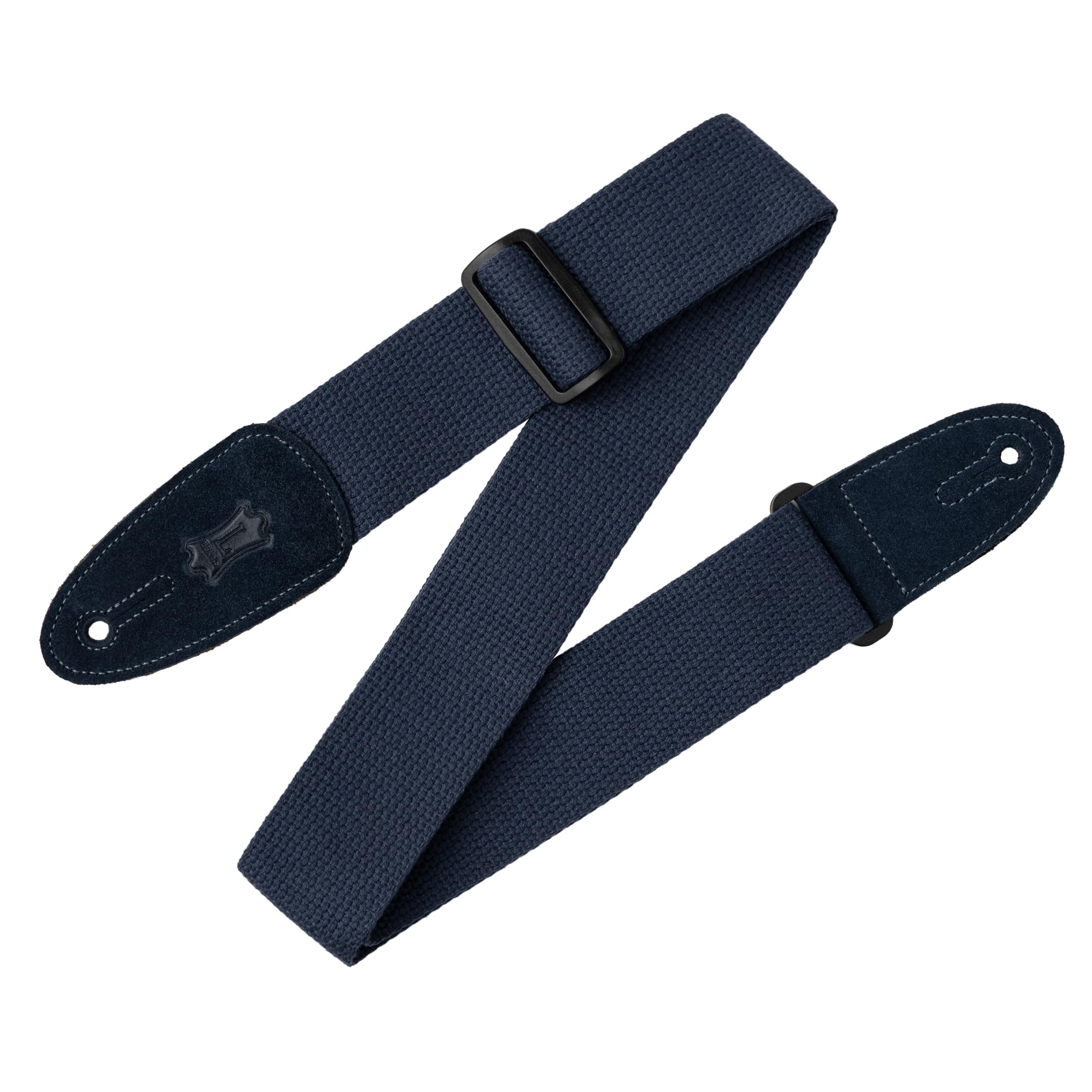 Levy's 2 inch Cotton with Leather Ends - Navy