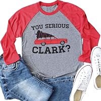 Grisword Women's Funny Christmas T-Shirt - 3/4 Sleeve Raglan Tee With Graphic, Light Grey, Size S