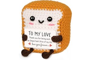Glydein I Love You Gifts for Him Her, To My Love Handmade Crochet Toast Present, Cute Anniversary Birthday Gifts for Boyfriend Girlfriend Husband, Thinking of You Gift for Long Distance Relationship