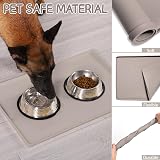 MateeyLife Cat & Dog Food Mat Silicone Anti Slip Waterproof Taupe 61x40cm view 5