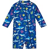 Baby Boy Swimsuit Rash Guard Shirts Toddler Boy Swimwear Full Zipper UPF 50+ Sun Protection Infant One Piece Bathing Suit
