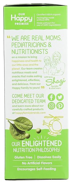 HAPPY BABY, BABY FOOD TEETHER PEA SPINACH ORGANIC 0.14 OUNCE (PACK OF 12)