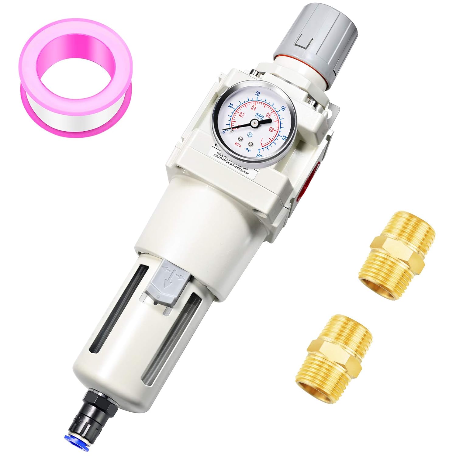 Tailonz Pneumatic 1 Inch NPT Automatic Drain Air Filter Pressure 