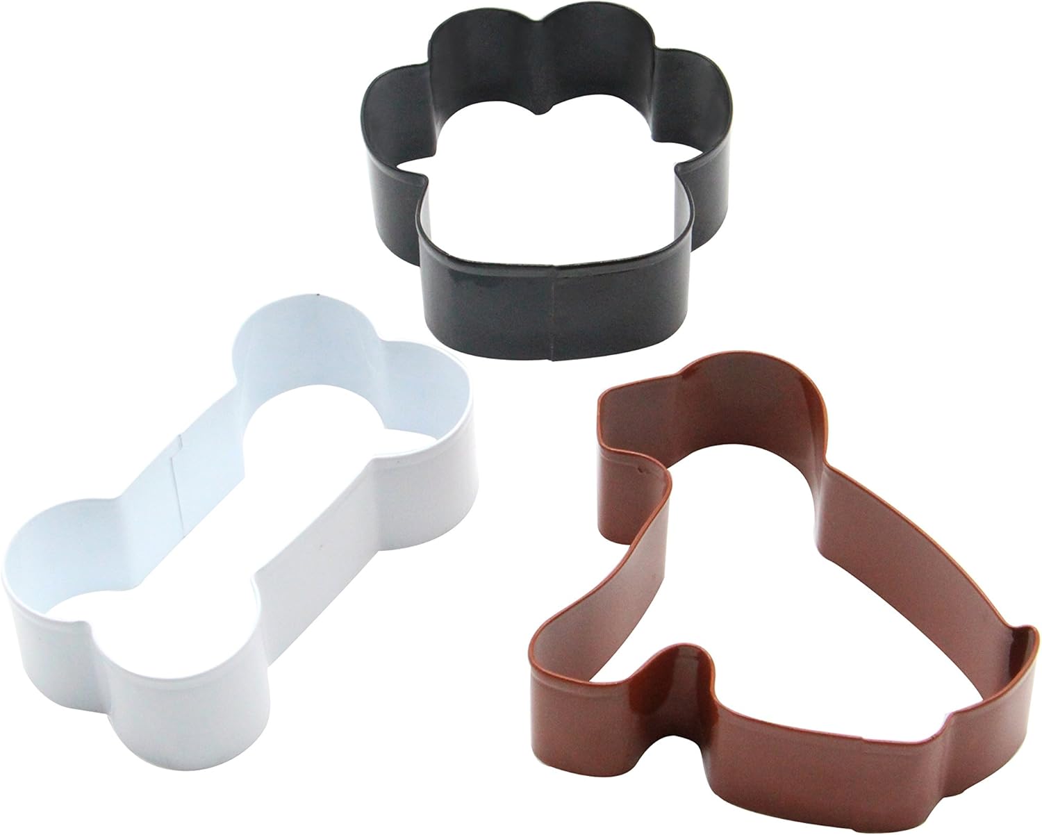 ShengHai Dog Cookie Cutter Set - 3 Piece - Dog, Paw Print and Dog Bone Stainless Steel Cookie Cutters