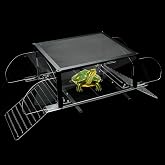Dual Ramp Turtle Basking Platform for 16-24in Wide 125/150/180 Gallon Tank | Dual Ramp Basking Platform for Aquatic Turtles, Fits 125-180 Gal Aquarium, Acrylic Topper With 2 Ramps, Escape-Proof Barriers
