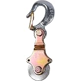 Hi-Gear Wire Rope Pulley Block 1 Ton (2,200 LBS) Working Capacity, Swivel Eye, Hoist Hook, Snatch Block Anodized, Compatible Rope Size Up to 5/16".