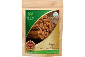 Bio Sense Ceylon Cinnamon Sticks, 08 ounces Bulk Bag, USDA Organic & Kosher Certified, Non-GMO, Ceylon Cinnamon stick, Pure Ceylon Quality