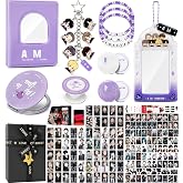 Album Gift Set, Including 100 Stickers, 60 Photocards, 3 Inches Photocards Binder, 3 Bracelets, 3 Inches Photocard Holder, 2 Button Pins, Foldable Mirror, Acrylic Chibi Keychain, Phone Ring Holder