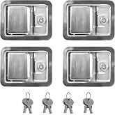 Truck Tool Box Latch Replacement, Stainless Steel Handle with Keys,4Pack | Heavy duty stainless steel,bright chrome polished finish,weather resistant,long service life
