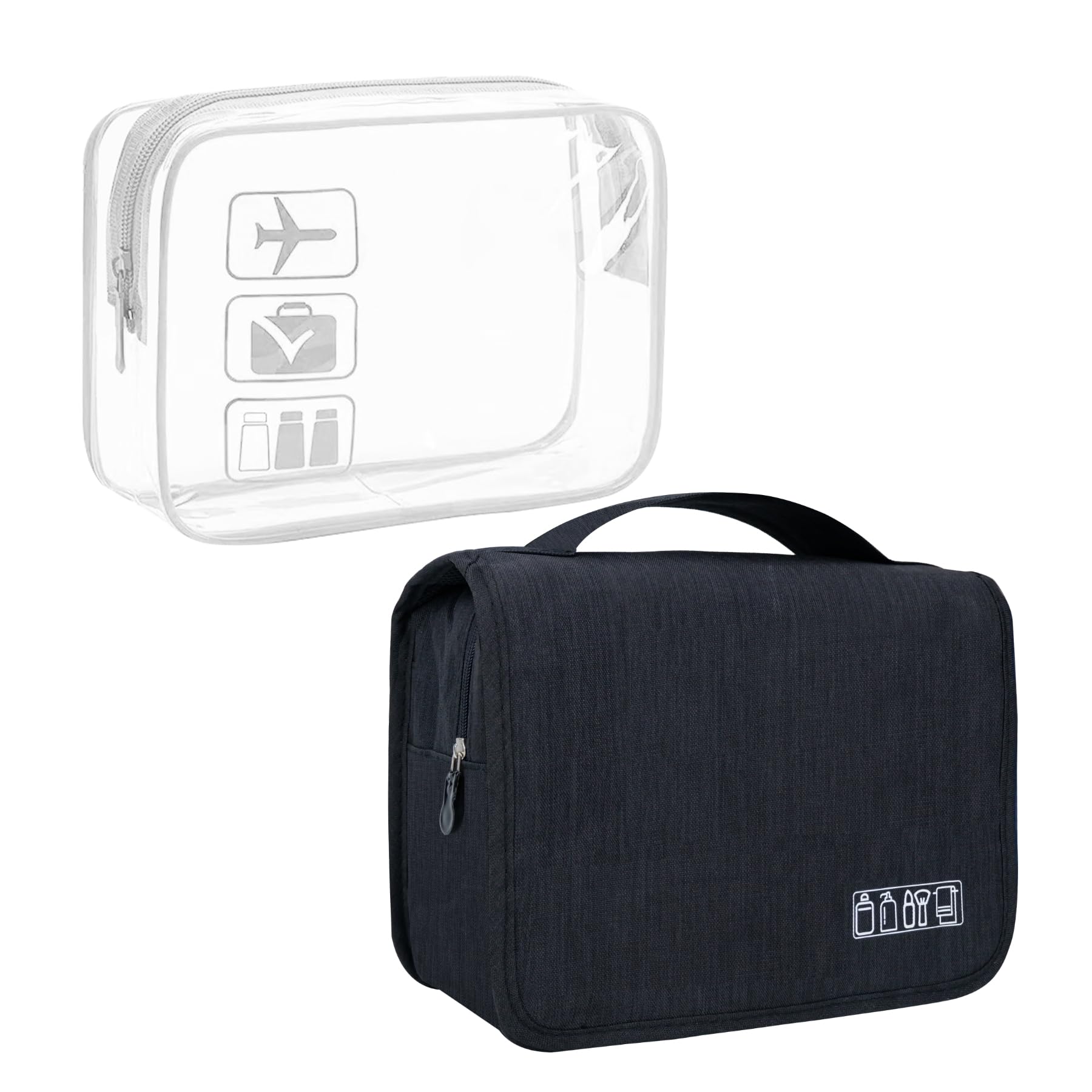 Photo 1 of Lcsmaokin Large Capacity Toiletry Bag Travel Bag with Hanging Hook for Men and Women Waterproof Travel Cosmetic Bag Bathroom Bag,with TSA Approved Zippers Clear Travel Makeup Bag Carry-on