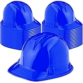 Haysandy 60 Pcs Plastic Construction Hat Bulk Toy Construction Hats Building Worker Party Caps Theme Favor Caps for Dress up Birthday Party Supplies(Blue)