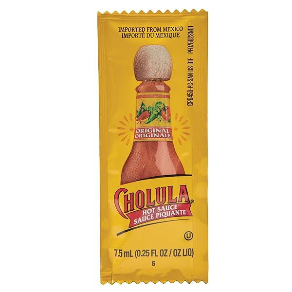 CHOLULA ORIGINAL HOT SAUCE PACKETS, 200 COUNT – ONE 200 COUNT INDIVIDUAL HOT SAUCE PACKETS WITH MEXICAN PEPPERS AND SIGNATURE SPICE BLEND, PERFECT SINGLE-SERVE SIZE FOR DELIVERY AND TAKEOUT