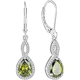 TIMFROZ Infinity Earrings 925 Sterling Silver Teardrop Dangle Drop 5A Cubic Zirconia Earrings Birthstone for Women Birthday Christmas Jewelry Gift